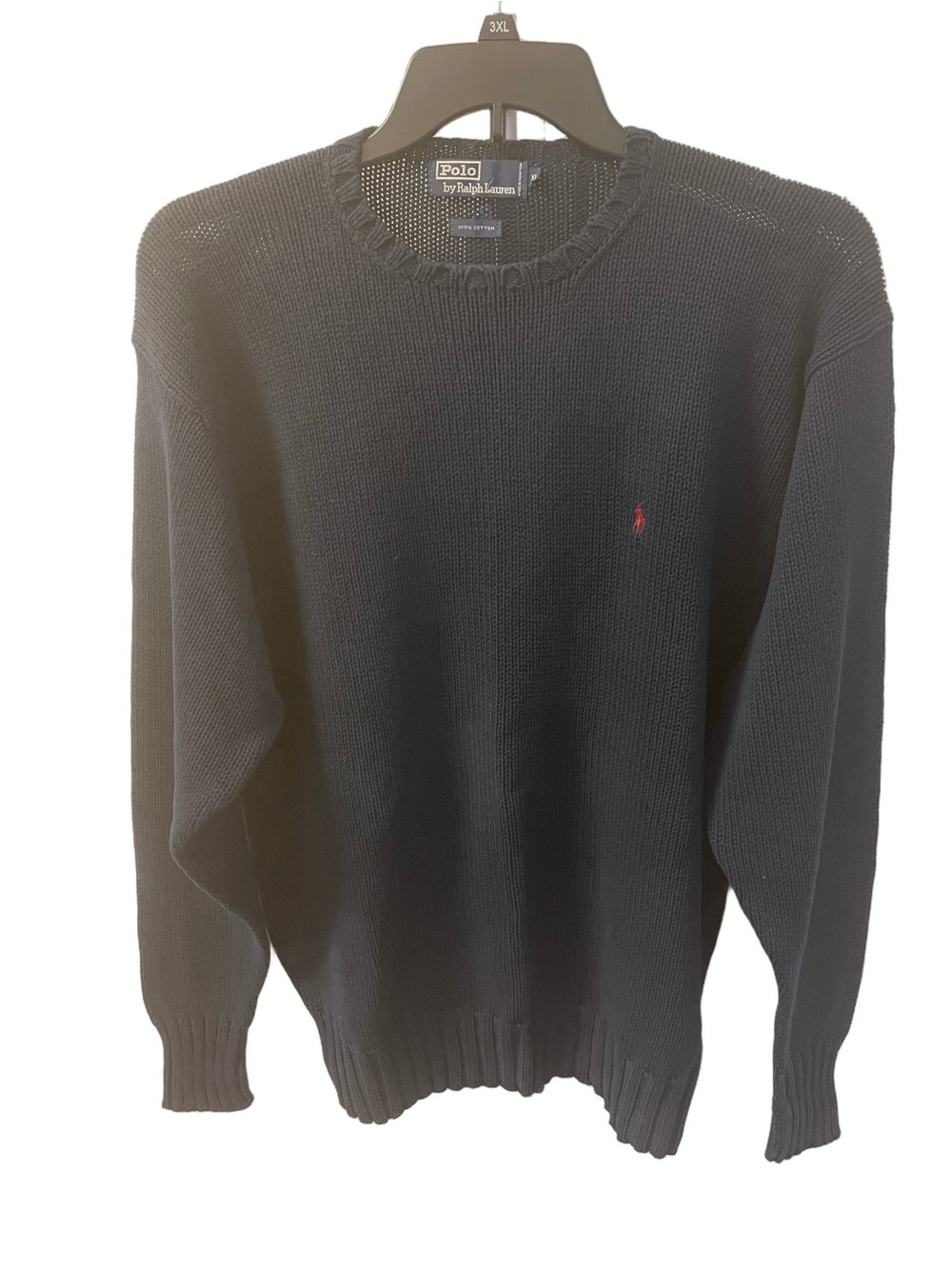 Polo by Ralph Lauren Men’s Dark Navy  Crewneck Knit Sweater Red Pony Sz XL